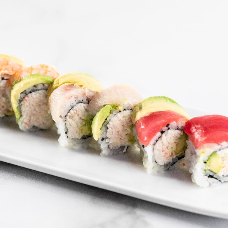Delicious Rainbow Roll at Our Asian Fusion Restaurant